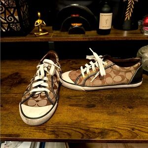 Coach shoes-brown and white